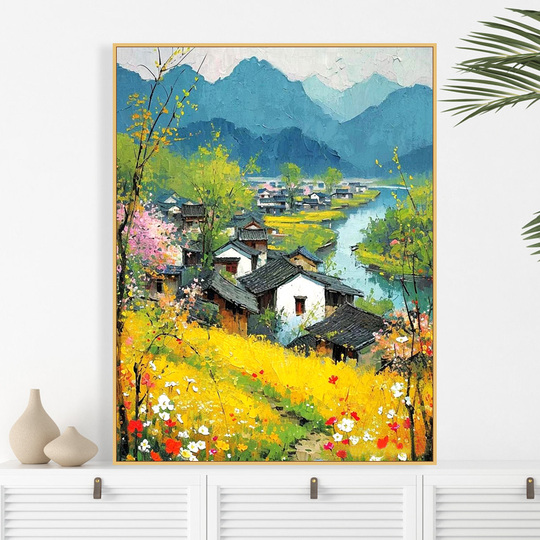 山茶花数字油画DIY手工填色减压小王子花卉丙烯画装饰画