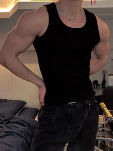 Men's summer vest heavy cotton thick threaded fitness sporty sporty sport, slim work
