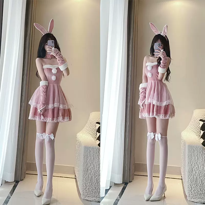 圣诞节cosplay兔女郎制服新年元旦衣裙性感网红主播变装cos-Taobao