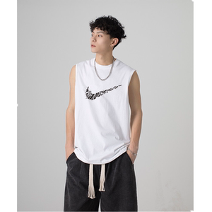 
Outlets summer pure cotton vest men's loose breathable sleeveless T-shirt waistcoat basketball sports bottoming shirt top