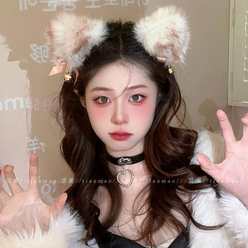 Plush cat ear hairband women's high-value-looking and elegant hair accessories

