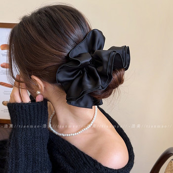 Zhao Lusi's same black large intestine hairband for women with ponytail
