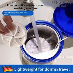 Washing Machine for Homemade Milk Powder Cans, Fully Automatic Sock Washing Gadget, Portable Small Turbine Mini Pulsator Spinner