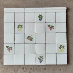 Hand-Painted Vintage Floral Tiles 10*10cm for Kitchen, Bathroom, Balcony, Indoor and Outdoor Garden, Southern French Tiles
