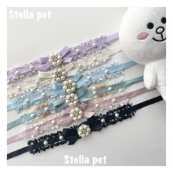 stellapet pet dog bib clothing german clothing accessories pearl lace necklace maltese