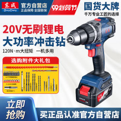 Dongcheng Brushless Lithium Electric Impact Drill 20V Cordless Household Electric Drill Electric Screwdriver Dongcheng Electric Hand Drill