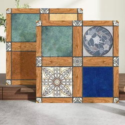 American Country-Style Outdoor Tiles 600X600 Antique Tiles for Rooftop Gardens and Small Courtyards, Non-Slip Mosaic Retro Tiles