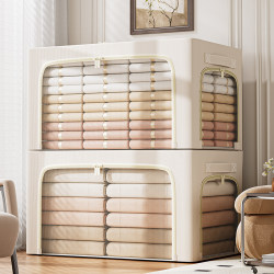 Cotton and Linen Clothes Storage Box For Home Wardrobe Fabric Storage Box Wardrobe Clothes Foldable Storage Box Storage Handy Gadget