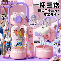 Zootopia Children's Water Bottle for Girls, Kindergarten and Elementary School Students, Special Bottle for School, Summer Tritan Straw Cup