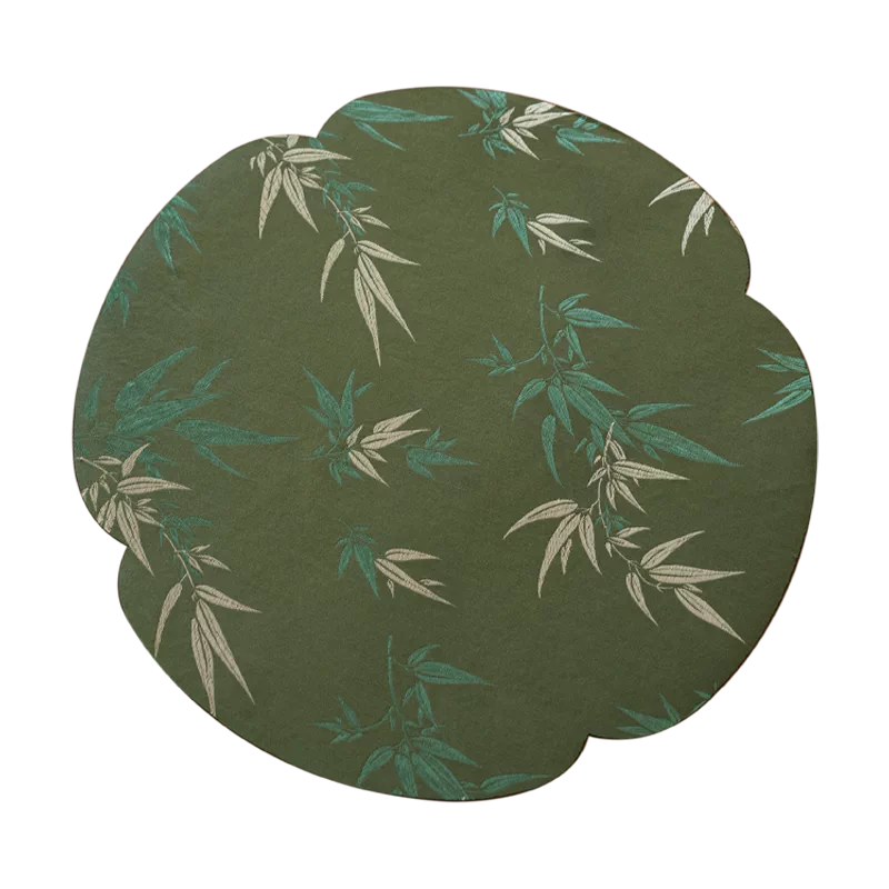 中式綢緞織錦刺繡竹子防水雙面海棠幹泡茶席桌旗布藝禪意茶道配件-Taobao 