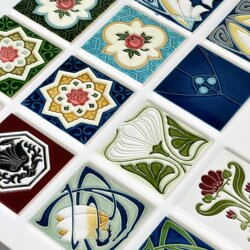 Nonya Tiles, Retro Contrasting Color Small Tiles, Entrance Background Wall, Southeast Asian Style Colorful Floral Tiles