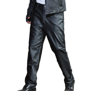 Middle-aged and elderly men's genuine leather leather pants men's motorcycle windproof motorcycle leather pants men's broken code 00-409