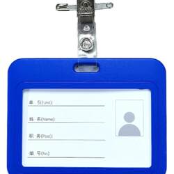 Card Holder with Clip Horizontal Version Work Permit Double-Sided Transparent Nurse Badge Job Badge Badge Buckle Tag Badge Holder