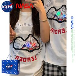 Ultraman Glowing T-Shirt Couple Outfit Summer Adult and Child Light-Up Short-Sleeve Pure Cotton Top T-Shirt Parent-Child Outfit