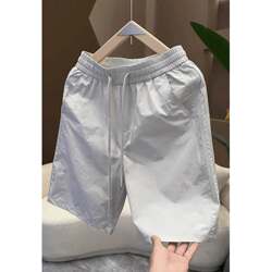 White shorts men's summer thin trendy brand quick-drying dry breathable sports pants loose versatile casual medium