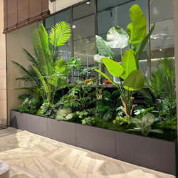 Artificial Green Plant Landscaping Combination for Window Decoration, Fake Plant Landscape for Garden Arrangement, Entryway Interior Ambiance Tree