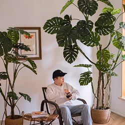 Artificial Monstera Plant Floor Decoration Fake Tree for Living Room Office Indoor Plant Potted Ornament