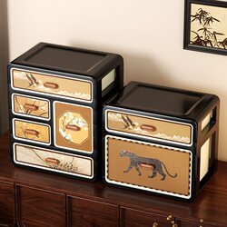 Medieval-Style Desktop Storage Box, Drawer-Type Cosmetics Storage Box, Desk Stationery and Miscellaneous Items Organization and Storage Box