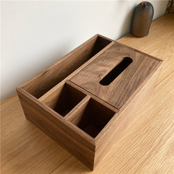 In-Stock Black Walnut Tissue Box for Living Room Desktop, Hotel Toilet Tissue Box, Chinese-Style Wooden Storage Box