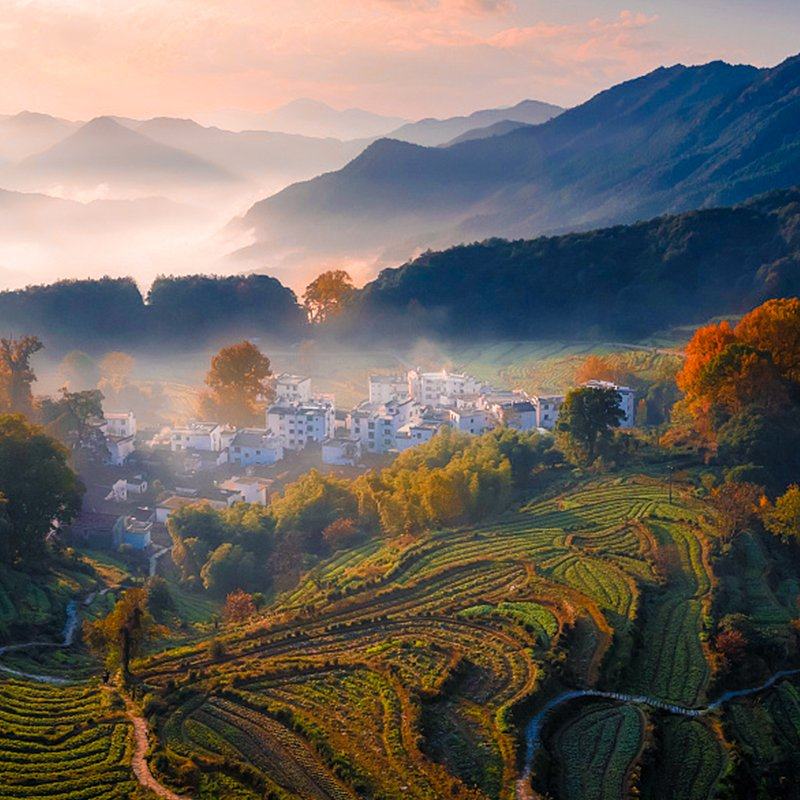 庐山婺源三清山3晚4日游含庐山三叠泉瀑布+婺源篁岭+三清山