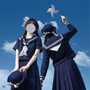 
Shanchuan Club JK full blue zipper jk basic sailor suit original orthodox skirt three-book college style uniform