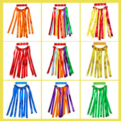 Hand-Held Bell Instruments, Rainbow Streamers, Children's Dance, Recess Gymnastics, Kindergarten, Primary School Students, Sports Meeting, Exercise Ribbons