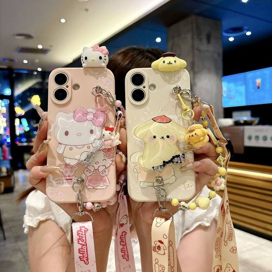 
Suitable for vivo500 mobile phone case female new y400 cartoon pudding dog y300i all-inclusive y200i crossbody rope y100i quicksand bracket y97 anti-fall y95 Hello Kitty y93s soft case