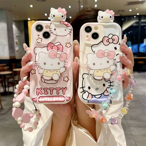 
Sanrio's same pink Hello Kitty vivoy35 mobile phone case new y35+girly35m+cartoon y36 all-inclusive y30 small fresh y5s niche y3s anti-fall HelloKitty cream case