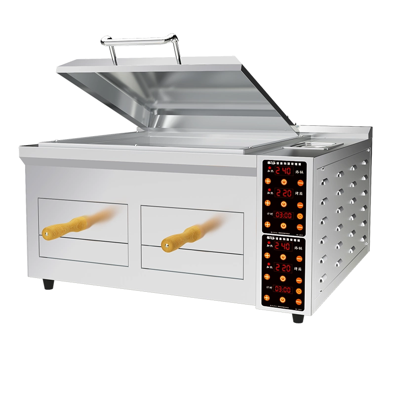 潼关肉夹馍 肉夾饃 电烤箱 烤炉オーブンレンジ 商用智能烤餅爐適用於老潼關肉夾饃燃氣恆溫雙抽16餅烤箱不鏽鋼燒餅爐