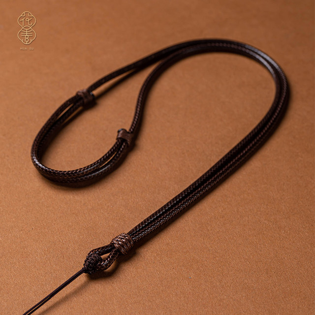 Floral hand-woven rope diamond knot wax rope pendant lanyard men and women jade pendant jade pendant pendant necklace rope