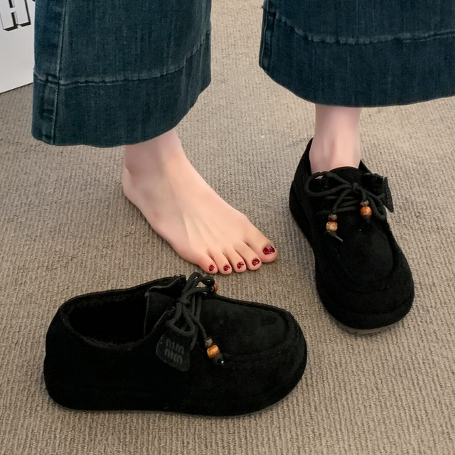 
Inner heightened thick sole plus velvet full wrap Birkenstock shoes wool cotton shoes for women 2025 new winter snow boots loafer shoes