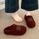 
Furry slippers for women's outer wear 2025 new autumn and winter plus velvet toe cotton slippers thick-soled cotton shoes half-slip snow boots for women