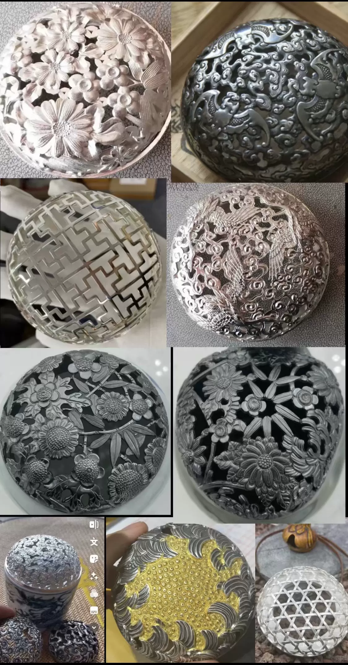 香炉盖子纯银制日本工艺中国制造祥云纹可以定制，适合客人炉子的-Taobao