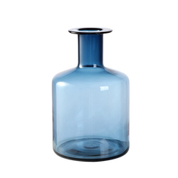 American light luxury Nordic glass vase high-end blue small mouth single vase creative living room dining table decoration ornament