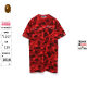 BAPE women's spring and summer star pattern letters camouflage print round neck short-sleeved dress 235511E