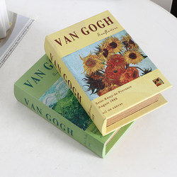 New Oil Painting Style Simulated Book Wooden Storage Box Ornament Home Desktop Background Decoration Book Hiding Mobile Phone Book Case