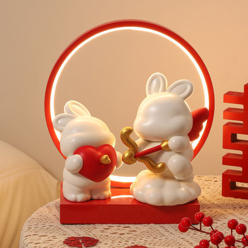 
Creative Kewpie Rabbit Couple Night Light Table Ornament Knot