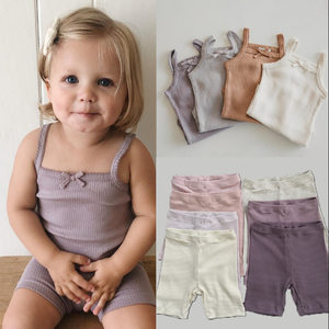 
26 Summer Nordic Style Lenzing Modal Cotton Super Comfortable Girls Baby Girls Lace Camisole Cycling Shorts