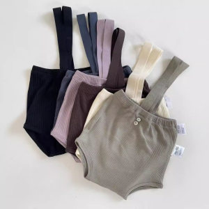 
25 summer Nordic style orchid plastic cotton comfortable baby weightlifting pants baby children big butt strap shorts