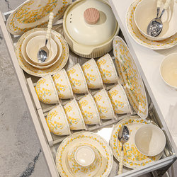 Dishes and Bowls Set for Home Use, Cream Style Housewarming Dishes, Beautiful Tableware Set, 2025 New High-End Ceramic Dishes and Bowls