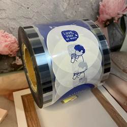A Roll of 3000 Pieces of Sealing Film for Milk Tea Cups, Suitable for Cold Drinks, Plastic Cup Sealing Film, Universal for Soy Milk and Porridge, 90/95 Caliber