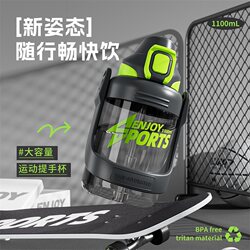 Tritan Sports Water Bottle with Straw, Portable Large Capacity Space Cup for Men and Women, Summer Edition