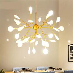 Nordic living room chandelier postmodern simple branch restaurant bedroom lamp creative personality clothing store firefly lamp fixture