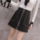 2025 Spring and Autumn New Korean version of high waist pocket skirt versatile slim front zipper short skirt hip-pack group A-line skirt