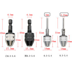 Hexagonal Shank Drill Chuck Mini Universal Three-Jaw Precision Chuck Multi-Functional Electric Drill Electric Hammer Quick Adapter Drill Bit
