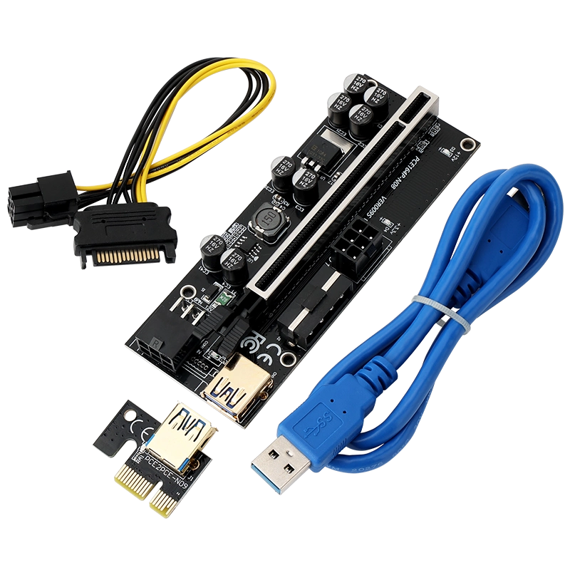 PCIEx1轉x16轉接板VER009s黑金剛Plus顯卡延長線PCI-E插