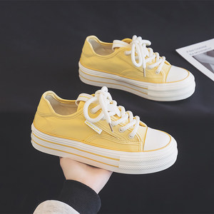 
Pull back women's shoes spring and autumn thin breathable canvas shoes students versatile casual sports shoes thick sole heightening sneakers for women