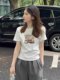 粉色正肩短袖t恤女夏季2026新款洋气高级小个子修身短款体恤上衣