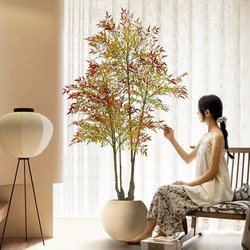 Simulated Green Plant Nandina Bamboo Indoor Living Room Decoration Ornaments High-End Bionic Green Plant Large Floor-Standing Potted Plant