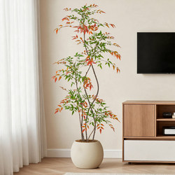 Simulated Green Plant, Nandina Bamboo, High-End Light Luxury Indoor Living Room, Large Artificial Plant Next to the Tv Cabinet, Floor-Standing Potted Plant